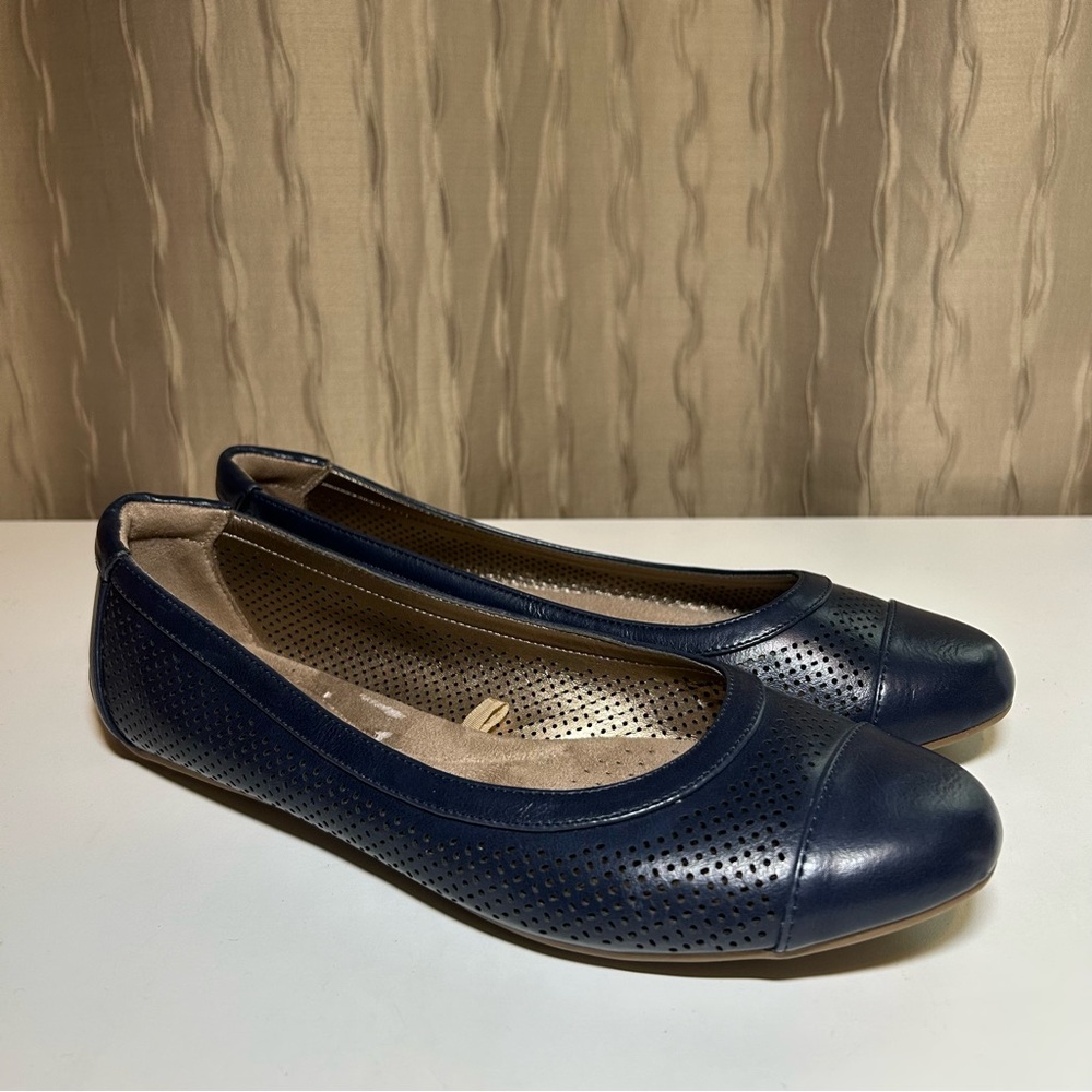 Life Stride Soft System Women's 8.5 Loafers Ballet Flat Navy Blue Slip-On